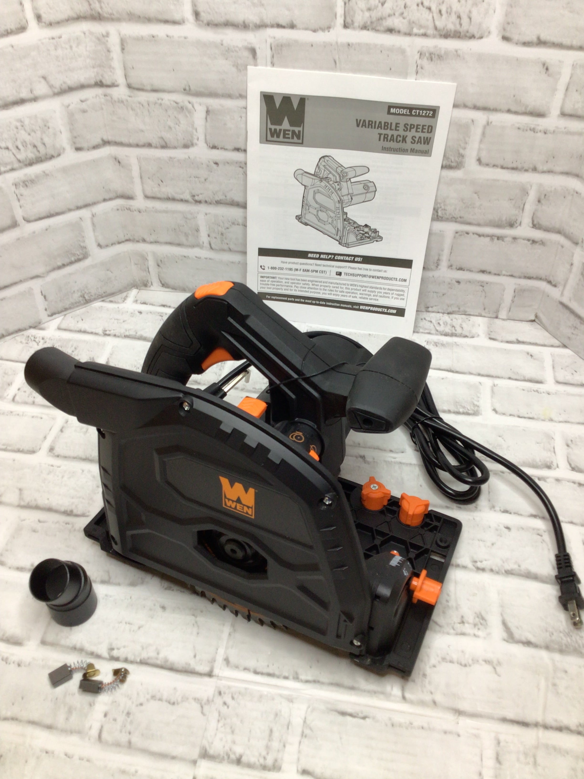 WEN 12-Amp 7-1/4-Inch Variable Speed Plunge Cut Circular Track Saw, 120V, CT1272 (8101827543278)